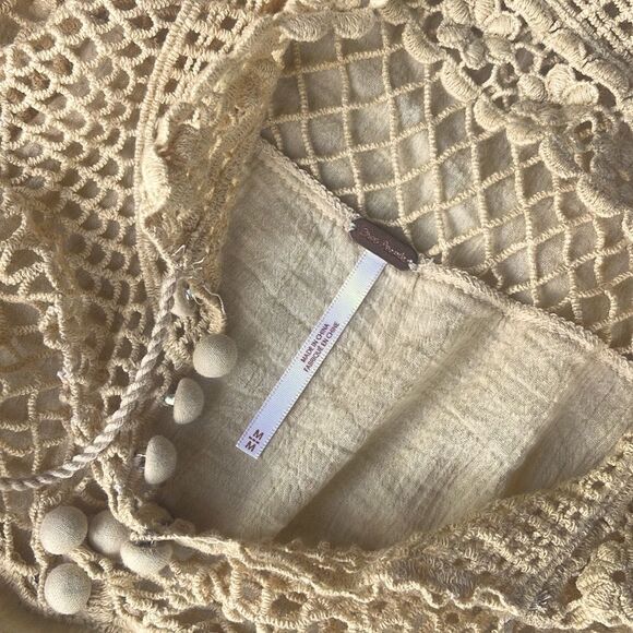 Free People On The Island Crochet High Neck Top Size M - Picture 3 of 5